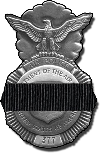 377th Air Police Badge Black Ribbon